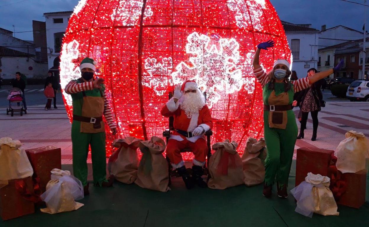 Visita de Papá Noel el pasado año en Zalamea de la Serena 