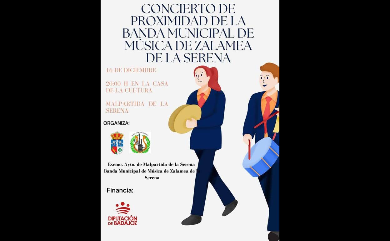 Concierto de Proximidad de la Banda de Música de Zalamea en Malpartida de la Serena
