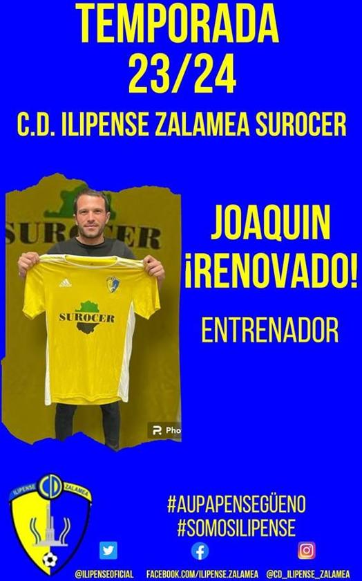 Joaquín Calvo renueva como entrenador del CD Ilipense