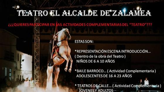 Inscripciones abiertas para las actividades paralelas al teatro 'El alcalde de Zalamea'