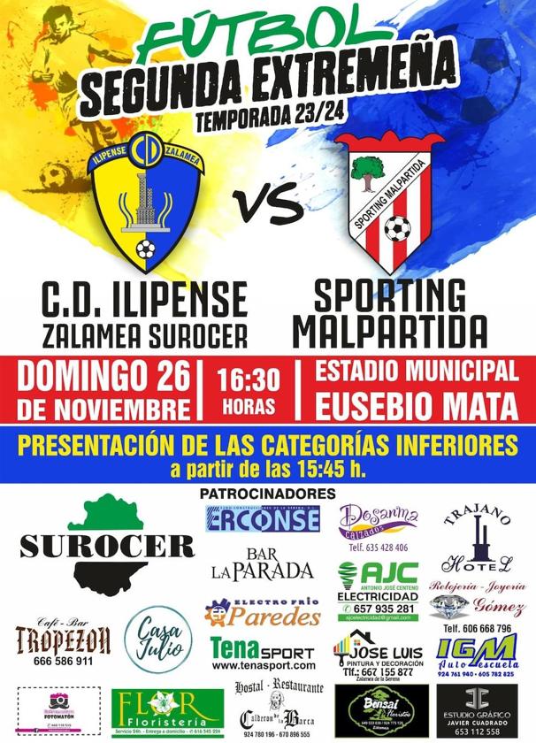 El CD Ilipense recibe en casa al Sporting Malpartida