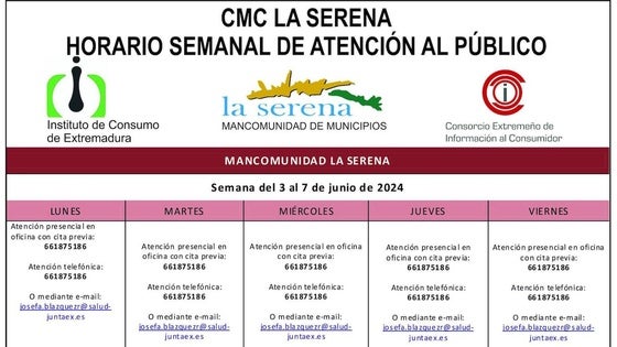 Horario del CMC La Serena para la semana