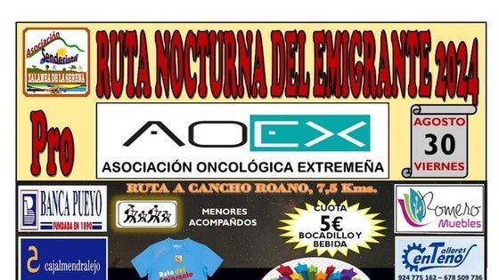 La ruta nocturna se organizará a favor de AOEx Don Benito-Villanueva