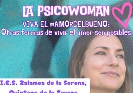 Isa Duque, 'La psicowman', pasará por varios institutos de la Mancomunidad con el taller 'Viva el Amor del Bueno'