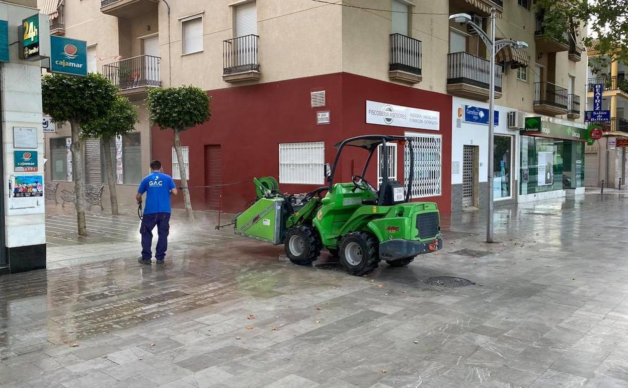 Tareas de desinfección en Berja. 