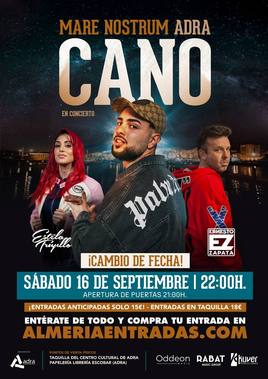 El concierto de Cano en Adra, aplazado