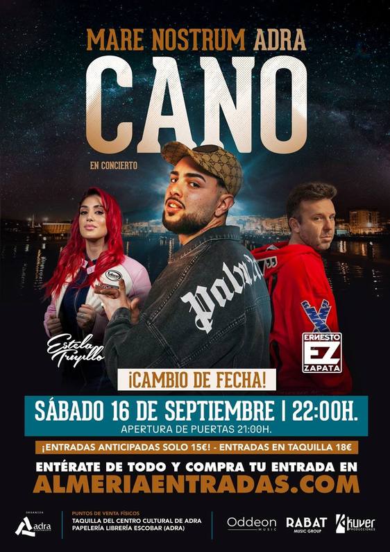 El concierto de Cano en Adra, aplazado