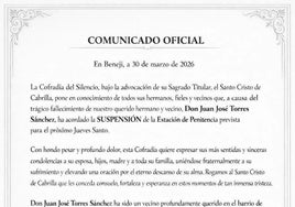 La Cofradía del Silencio de Berja cancela su procesión tras la muerte en accidente de un vecino