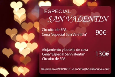 Cena, alojamiento y Spa en Hostal La Curva por San Valentín