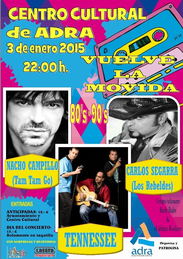 Los Rebeldes, Tennesees y Tam Tam Go en Adra