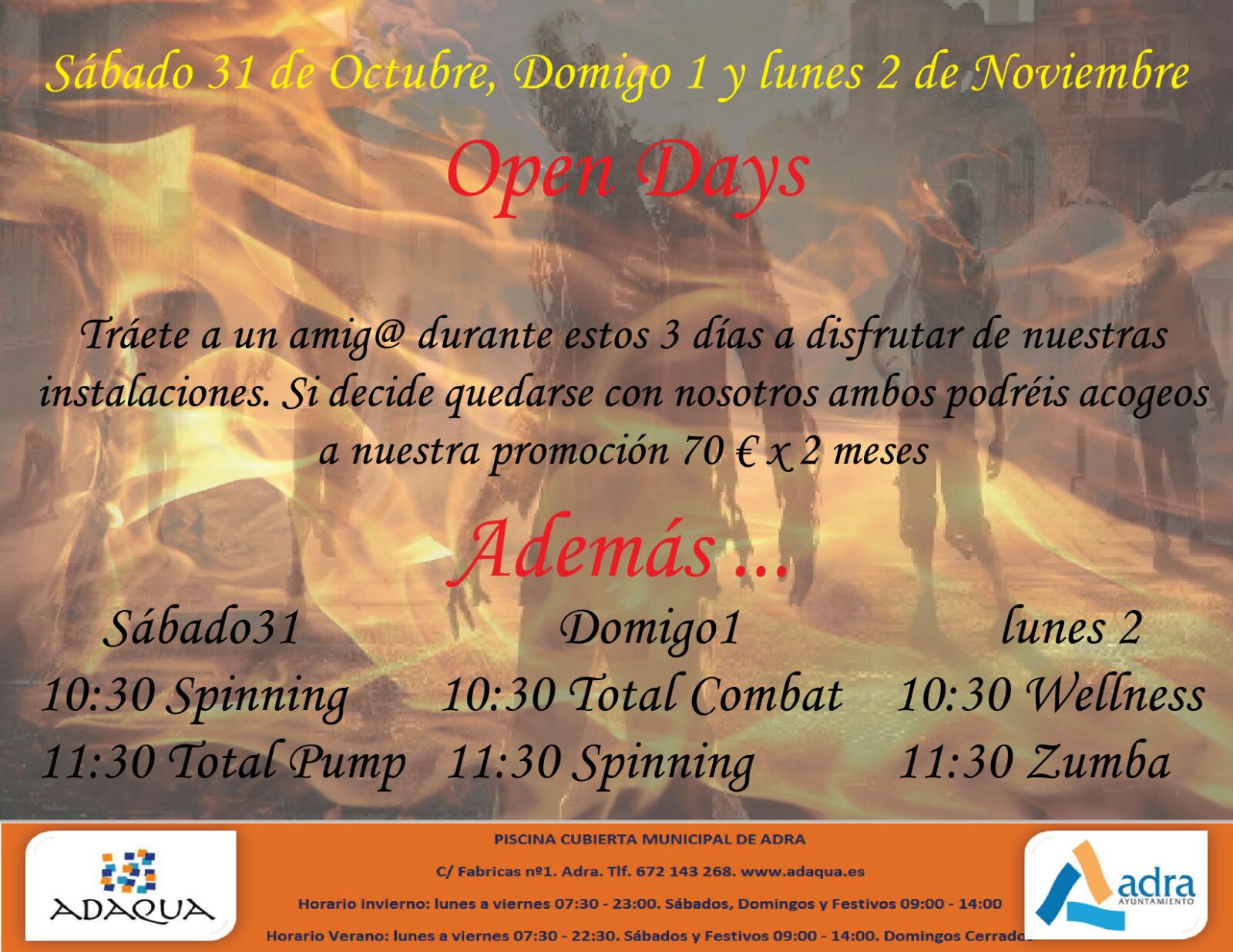 Clases gratuitas en la Piscina de Adra por Halloween