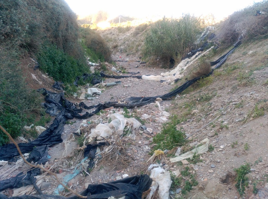 El barranco La Noria de Adra, en el punto de mira ante el temor de fuertes lluvias