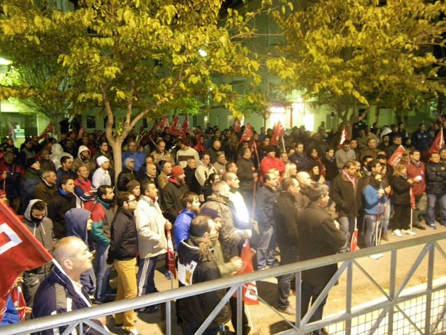 La comarca del mármol apoya a los trabajadores en su conflicto con la patronal