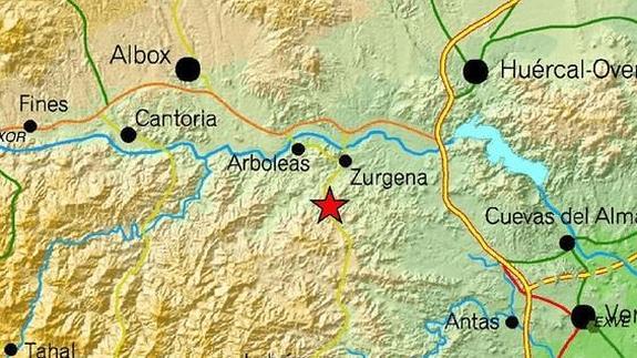 Un terremoto de 2,7 grados se deja sentir en Zurgena