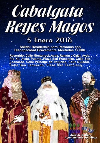 Los Reyes Magos entregarán en mano los regalos a los niños de Albox tras finalizar el recorrido