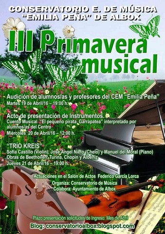 Comienza la III Primavera Musical de Albox llena audiciones del Conservatorio de Música ‘Emilia Peña’