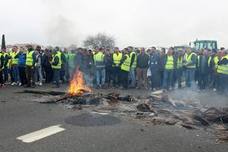 Manifestantes han realizado otro corte tres kilómetros antes del programado y han quemado la ramas de unas palmeras. 