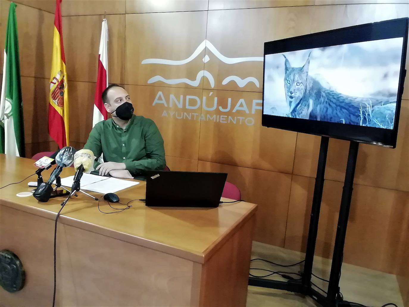Oria durante la presentación del video promocional. J. C. González 
