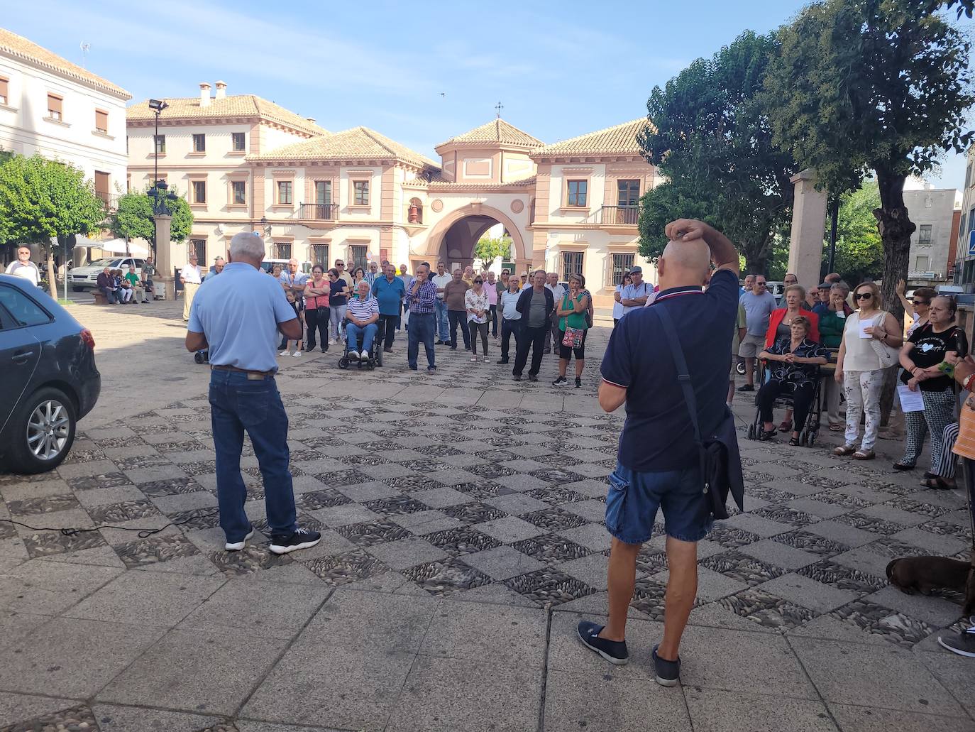 Manifestación de los pensionistas en Andújar el pasado día 8 de octubre en la Plaza de España. 