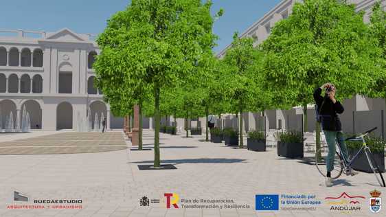 Polémica por la tala de árboles en Plaza de España de Andújar