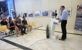 Montero, durante su intervención en la inauguración de la muestra.