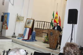 Antonio Mendoza durante su pregón en Santa Marina.