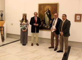 Azucena Cepedello, Paco Carmona, Juan Vicente Córcoles y Manuel Fernádez en la inauguración de este viernes.