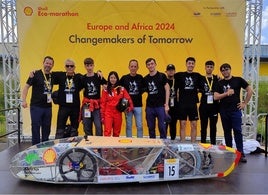 Integrantes del equipo del IES Jándula que ha roto los registros en la Shell -Eco Marathon