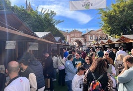 Aspecto que presentaba la jornada dominical de ayer la Feria en la Plaza de la Constitución de Andújar.