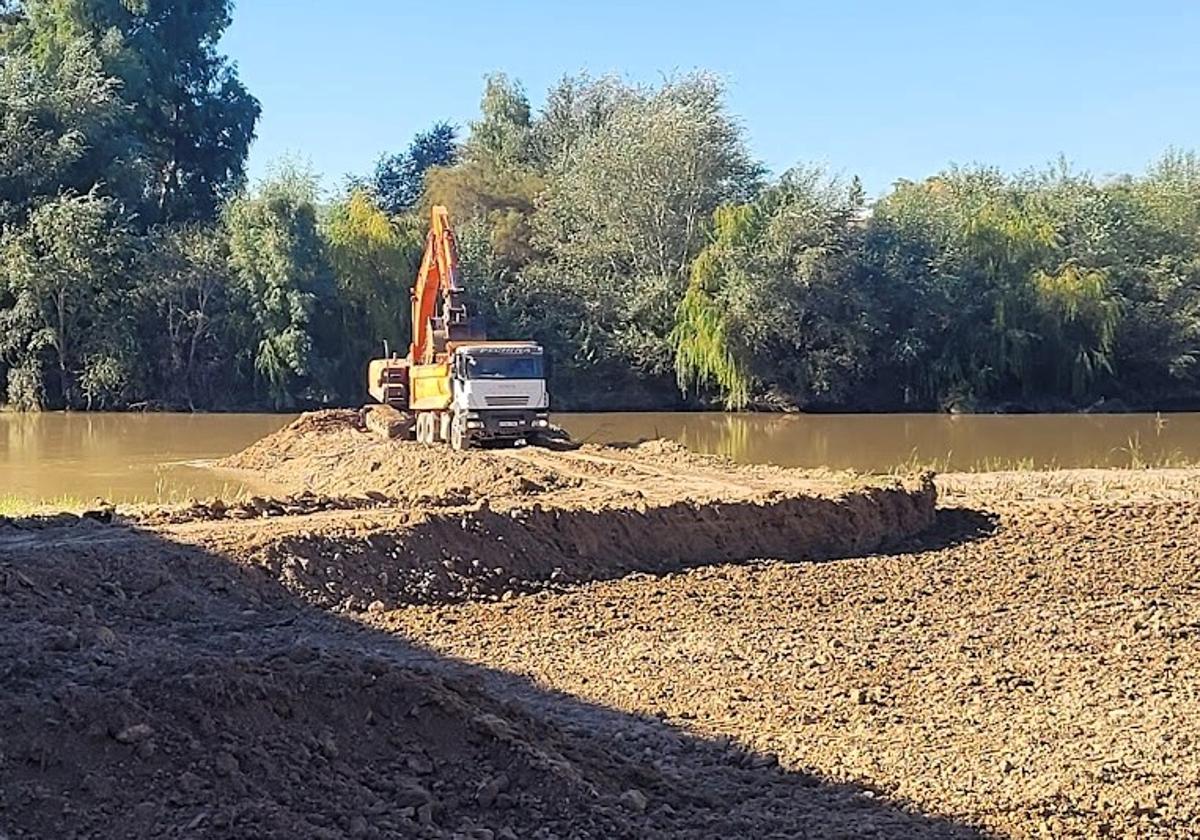 Trabajos de acondicionamiento del río a su paso por la ciudad.