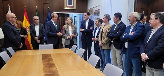 La ministra durante su visita institucional al Ayuntamiento.