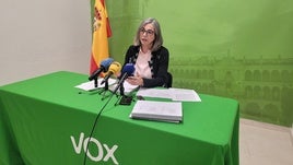 María Peinado durante su comparecencia de este martes 23.