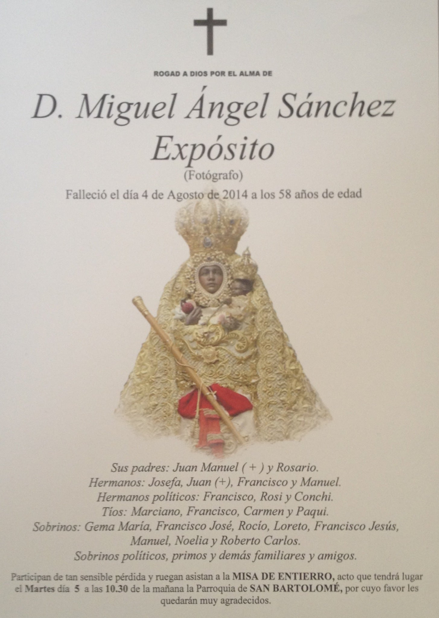 Fallece el fotógrafo Miguel Ángel Sánchez