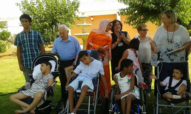 Bienvenida de los niños saharauis a Andújar a principios del mes de julio. 