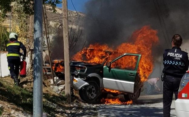 El coche ha ardido 