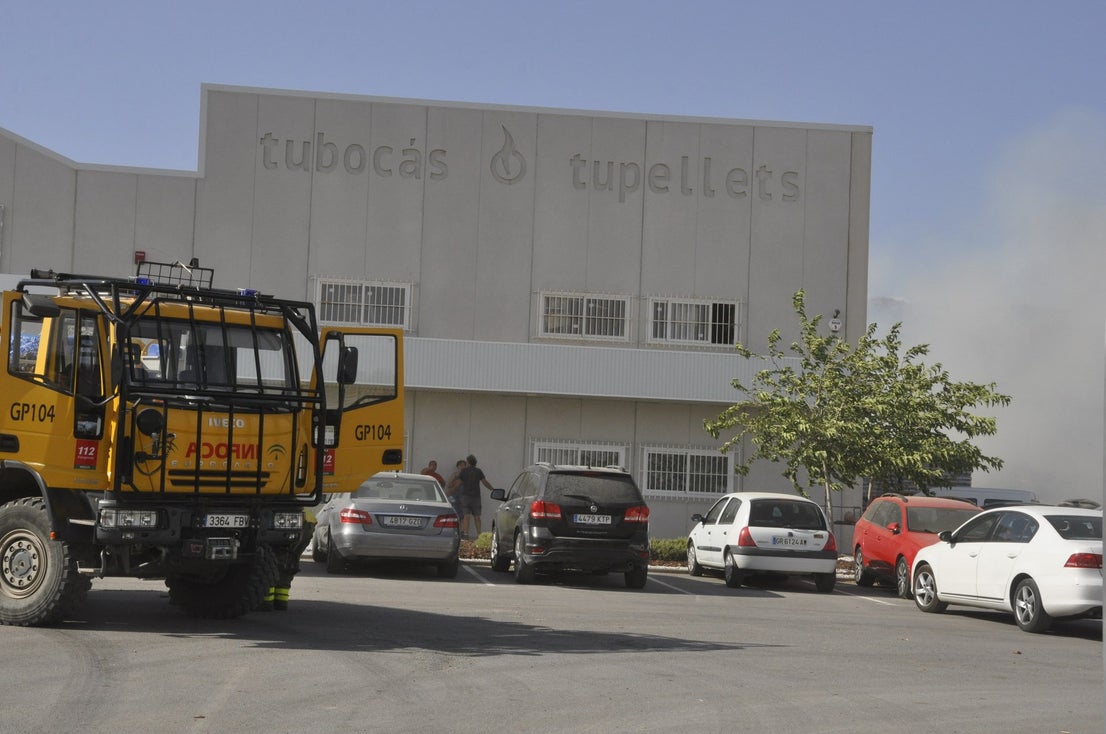 Fotos: Las imágenes del incendio de la fábrica de pellets de Huéscar