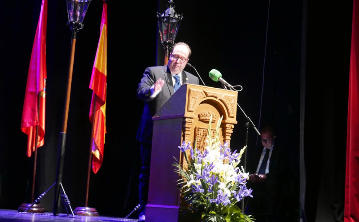Juan Antonio Diáz durante el pregón de Semana Santa del año pasado 