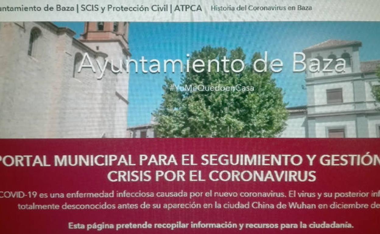 Partada de la web municipal específica del coronavirus 