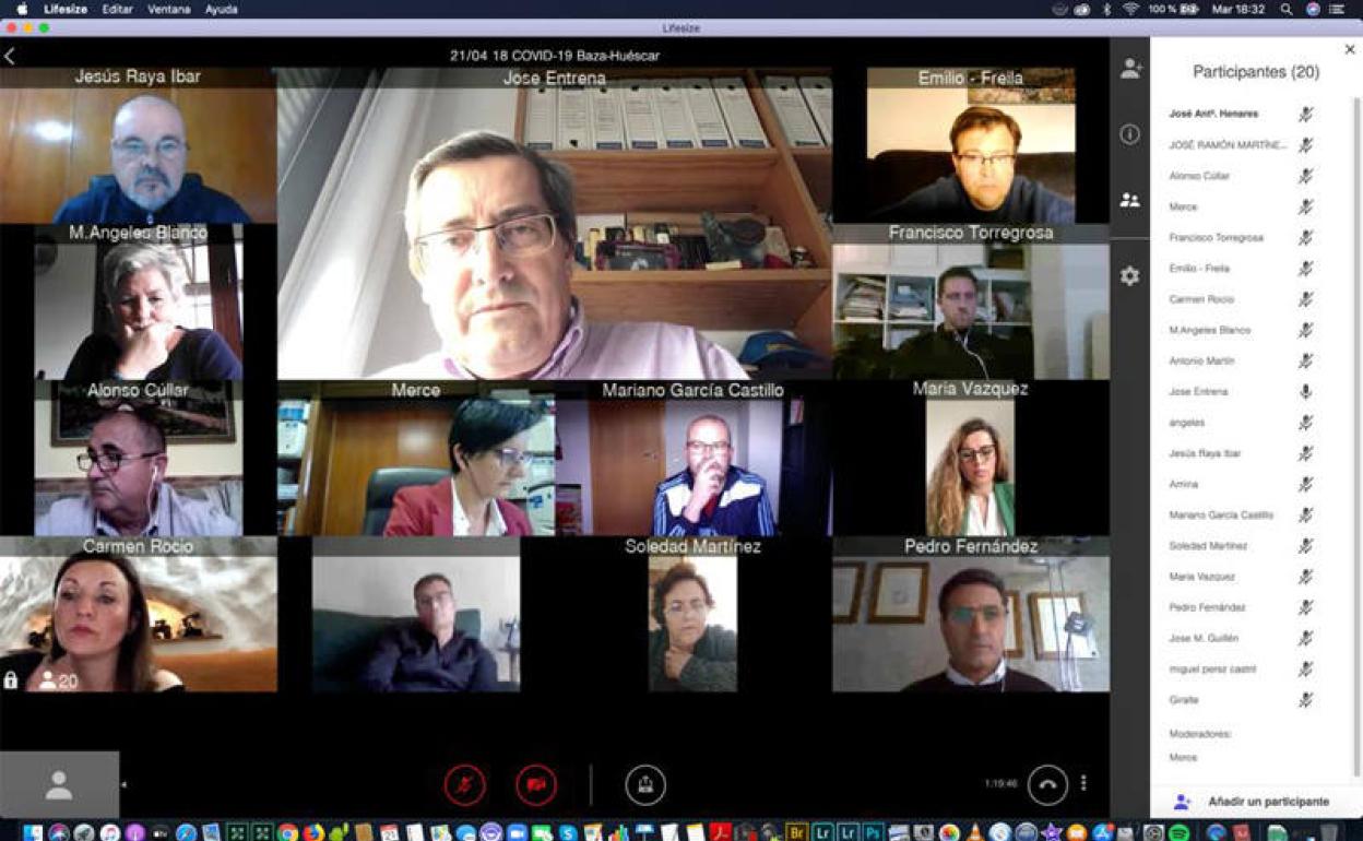 Reunión por videoconferencia entre los alcaldes y José Entrena
