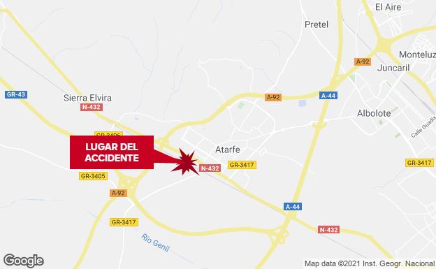 Muere atropellado en Atarfe un hombre de 70 años al cruzar la N-432