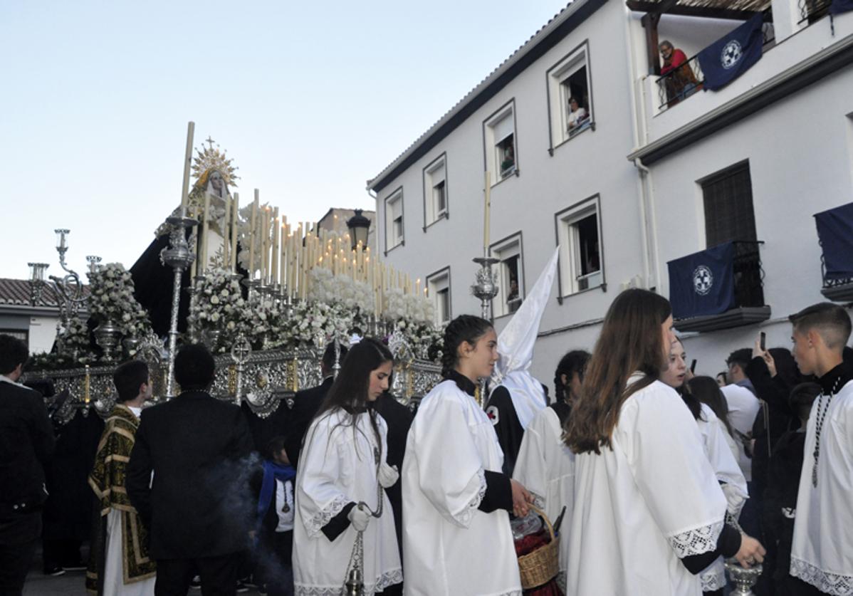 Salida de la Virgen de la Soledad el pasado Miércoles Santo