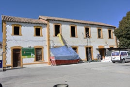 El edificio de la estación actualmente en la segunda fase de restauración