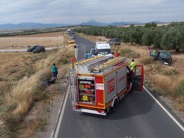 Imagen de archivo de un accidente anterior en la misma carretera.