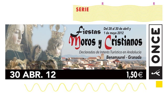 La ONCE dedica el cupón  del día 30 de abril a las fiestas de moros  y cristianos de Benamaurel