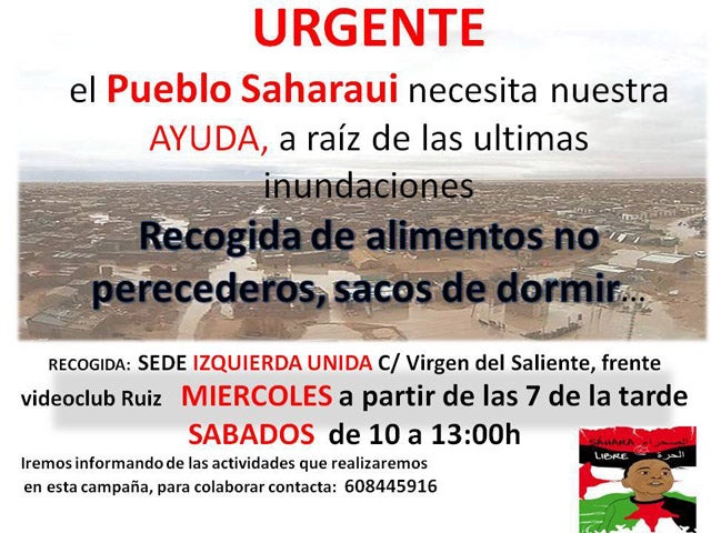 IU Baza pone en marcha una campaña de apoyo al pueblo saharaui