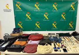 Objetos recuperados tras los robos