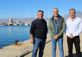 Francisco García, vocal de Pesca; Manuel Rodríguez, presidente; y Antonio Rentero, vicepresidente del Club Náutico de Almerimar.