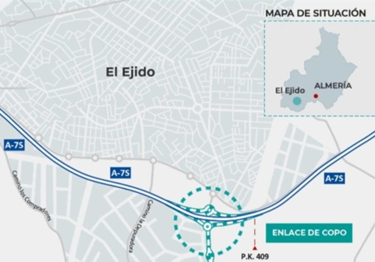 Imagen de los planos donde el Ministerio realizará actuaciones en la provincia de Almería.
