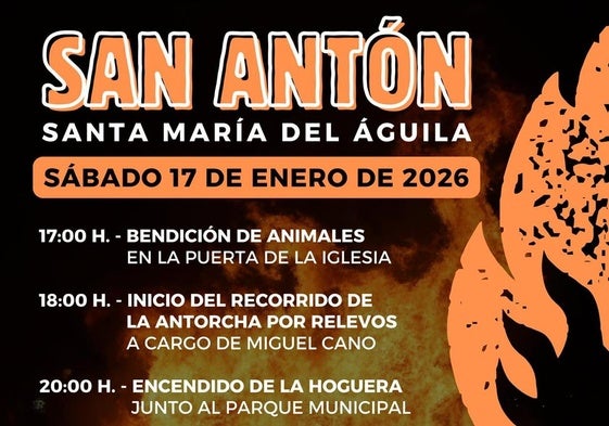 La actividad comenzará en Santa María del Águila a las 17.00 horas con la bendición de animales.