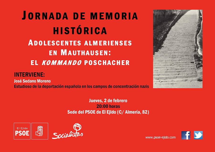 La sede del PSOE acoge una charla sobre adolescentes almerienses en Mauthausen